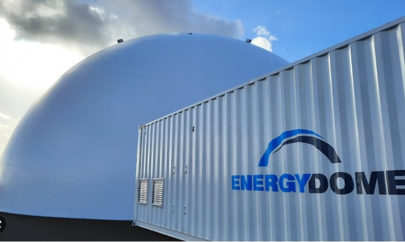 Energy dome: immagine di un impianto di stoccaggio dell' anidride carbonica Co2 per la produzione di Energia elettrica